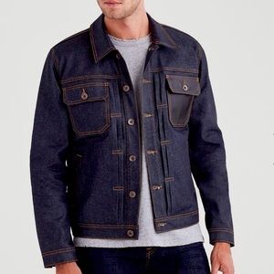 Trucker Jacket w/ Leather Front Pocket